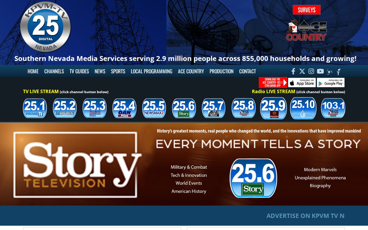 KPVM-TV Nye County news page with dated local reports