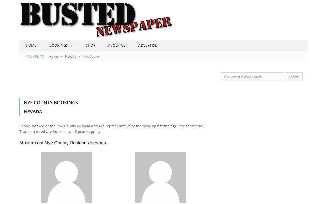 Unofficial BustedNewspaper Nye County historical arrest archive