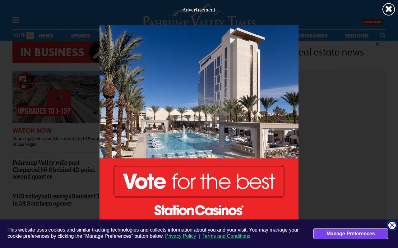 Pahrump Valley Times local news homepage
